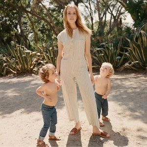 Doen Biarritz Jumpsuit in Marine Stripe Size Medium